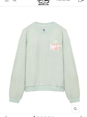 Boys Lie Pastel Mint Waffle Knit Crewneck Sweatshirt